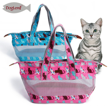 2017 Nuevo diseño Cat Travel Bag Soft Canvas y Mesh Light Pet Carrier